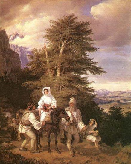 unknow artist Rumanian Family Going to the Fair oil painting picture